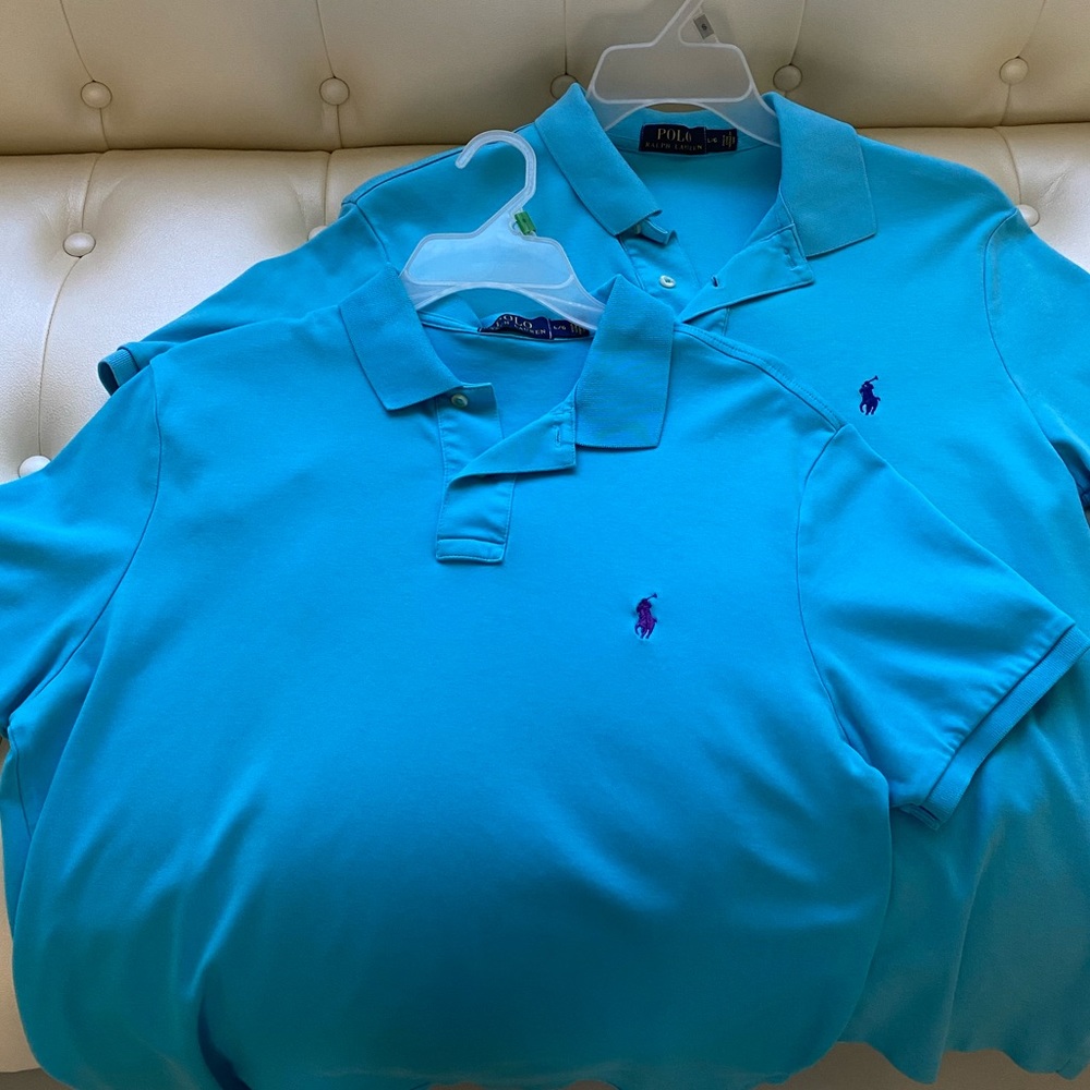 ❌𝗦𝗢𝗟𝗗❌Ralph Lauren Polo Shirts in Aqua Blue Size Large Good Condition
